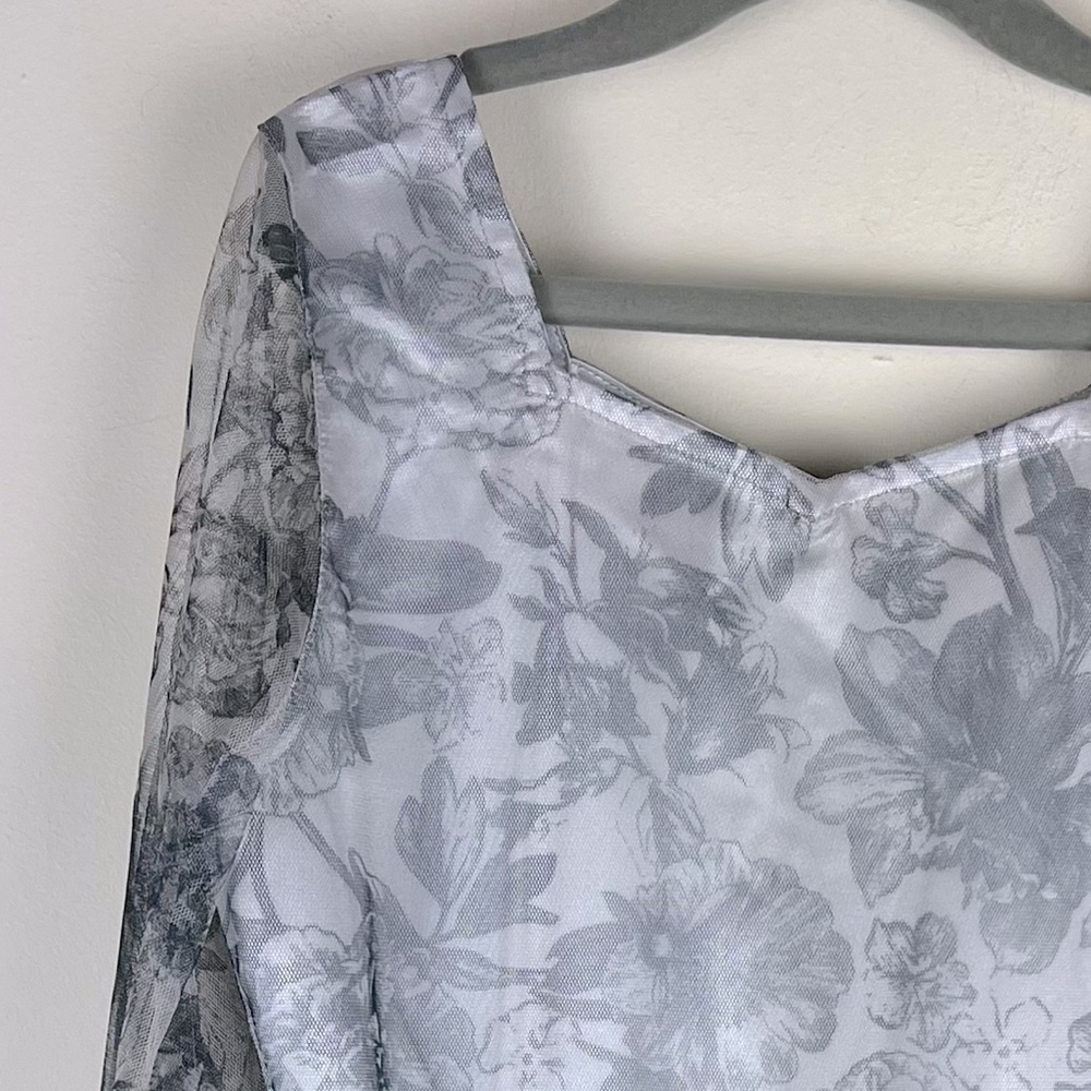 Joyfolie | Prairie Cottagecore Fairy Floral Layla Dress Grey Silver | 8 - Picture 6 of 11